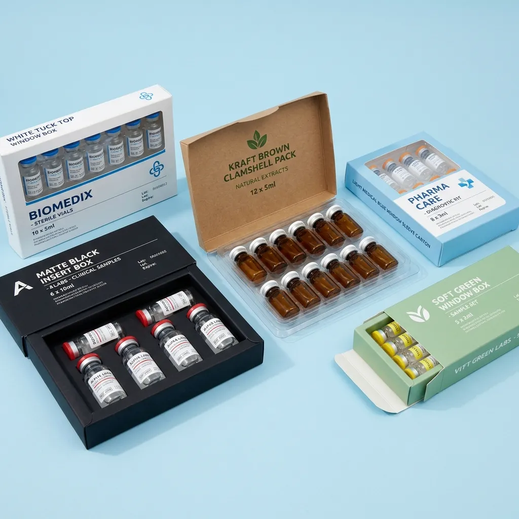 Custom Plastic Vial Boxes - Free Shipping with Low MOQ