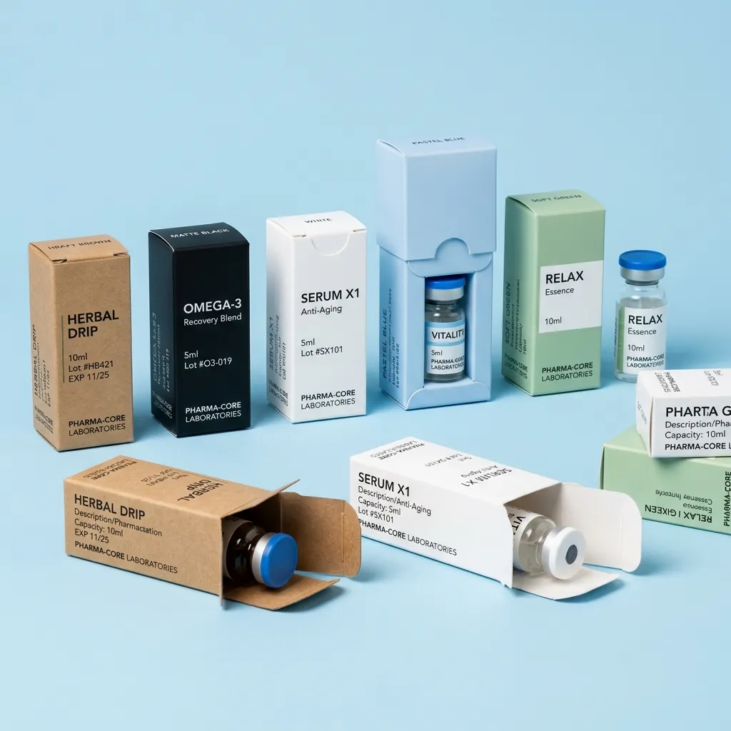 Custom Small Vial Boxes with Logo - Free Shipping